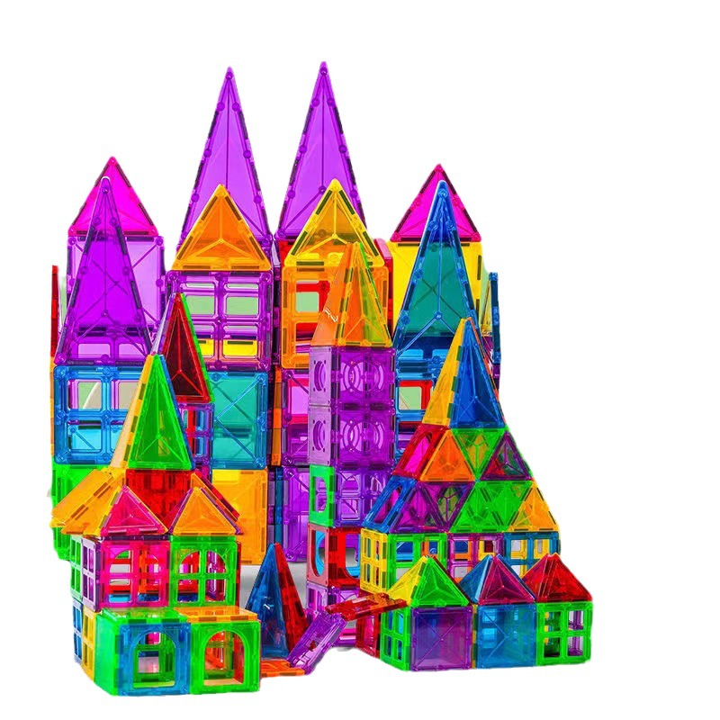 Picture of Children's large color window magnetic pieces wholesale building blocks supplementary magnetic building blocks educational toys wholesale