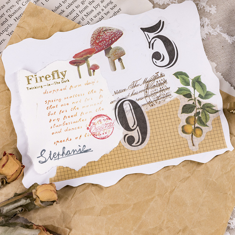 Picture of Paper and ink life kraft paper tape Tefancir series creative hand account retro DIY decorative stickers 4