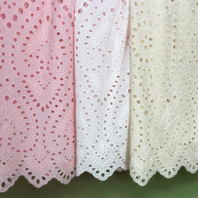 Hollow Side Positioning Fine Cotton Embroidered Tablecloth Tablecloth Piano Cover Curtain Sofa Fabric Shirt Cotton Fabric