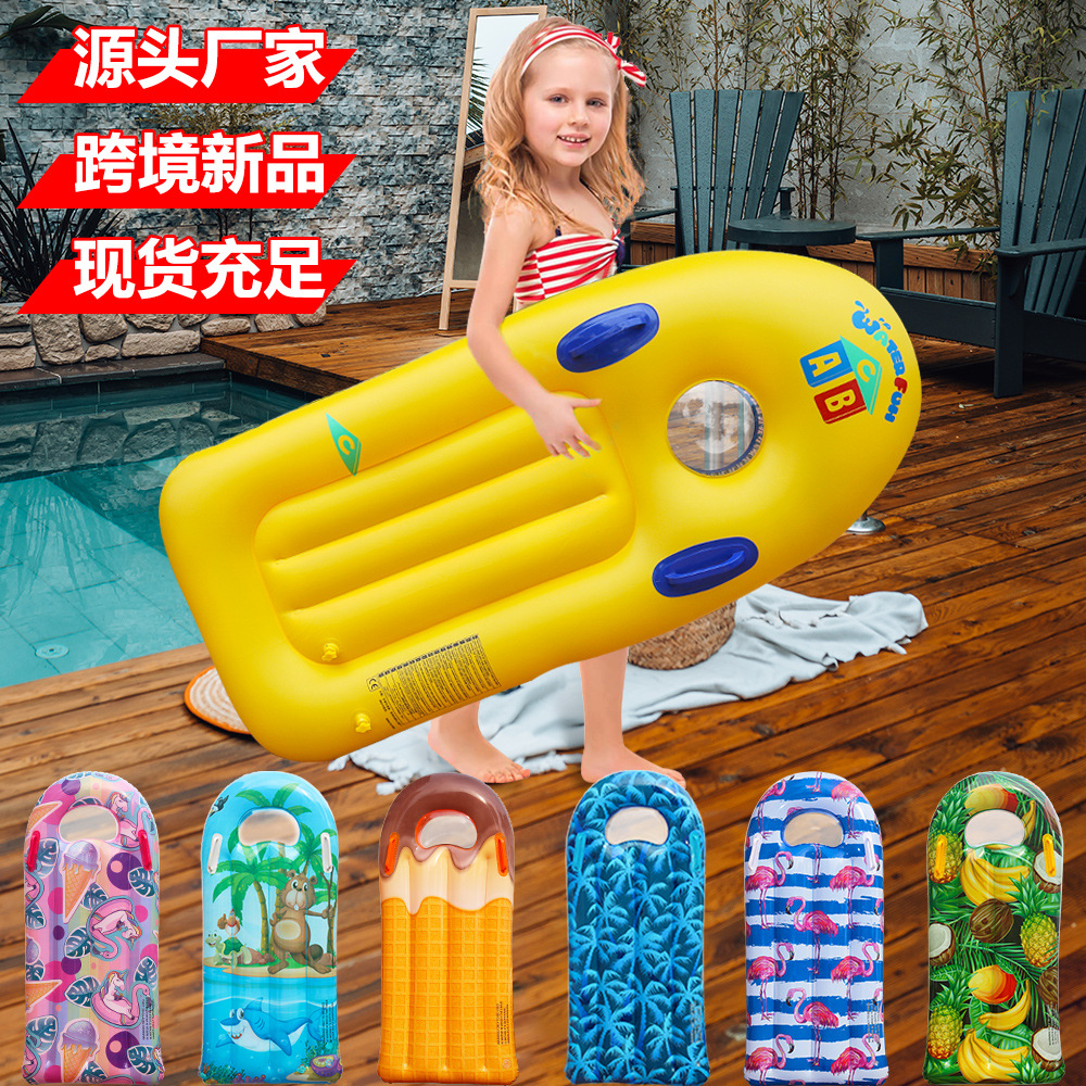 Cross Border in stock Inflatable Surfboard New Product Children PVC Inflatable Paddle Board Surfing Toys Water Skiing Toys
