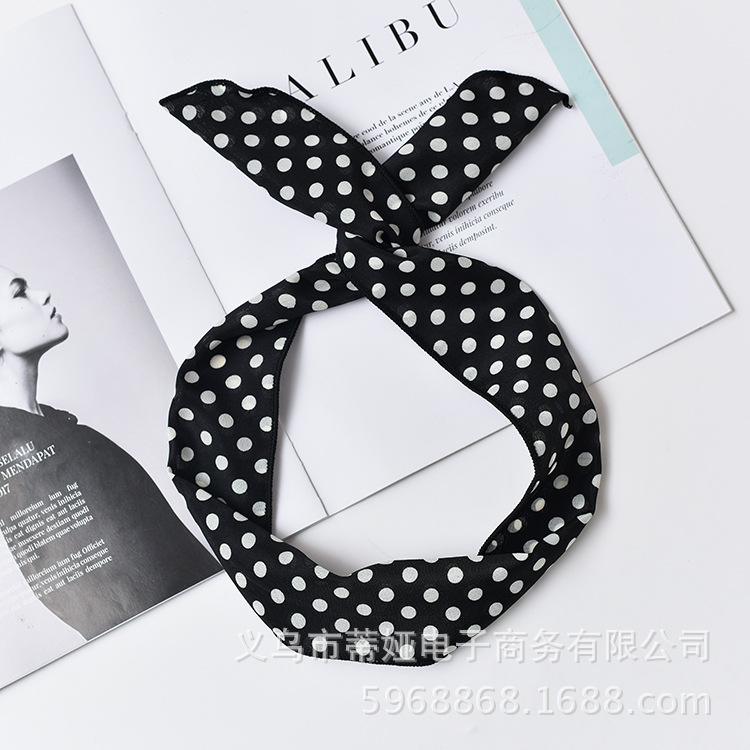 Picture of Korean Style Fresh Iron Wire Headband Cute Polka Dot Headband Printed Headband Foreign Trade Hot Selling Headband Headwear Cross-Border