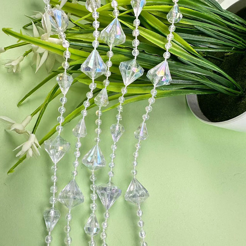 Picture of Acrylic bead curtain line curtain wedding road lead crystal string wedding scene stage ceiling decoration diy door curtain partition