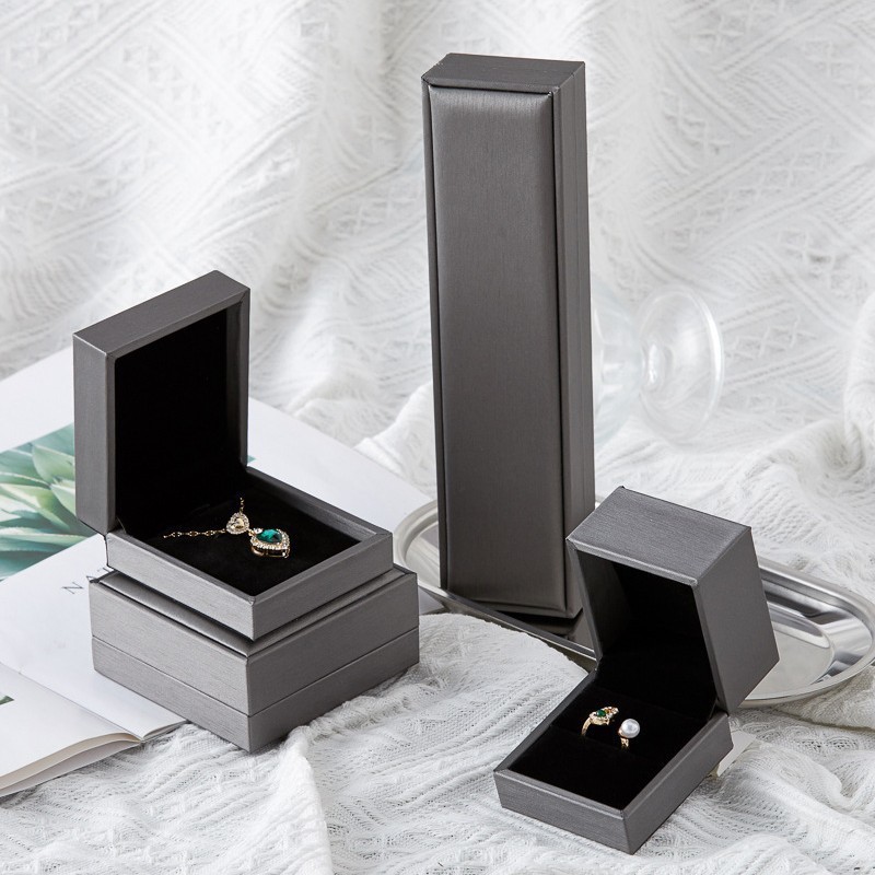 High-end brushed pu ring jewelry box pendant necklace earrings bracelet light luxury high-end gift box