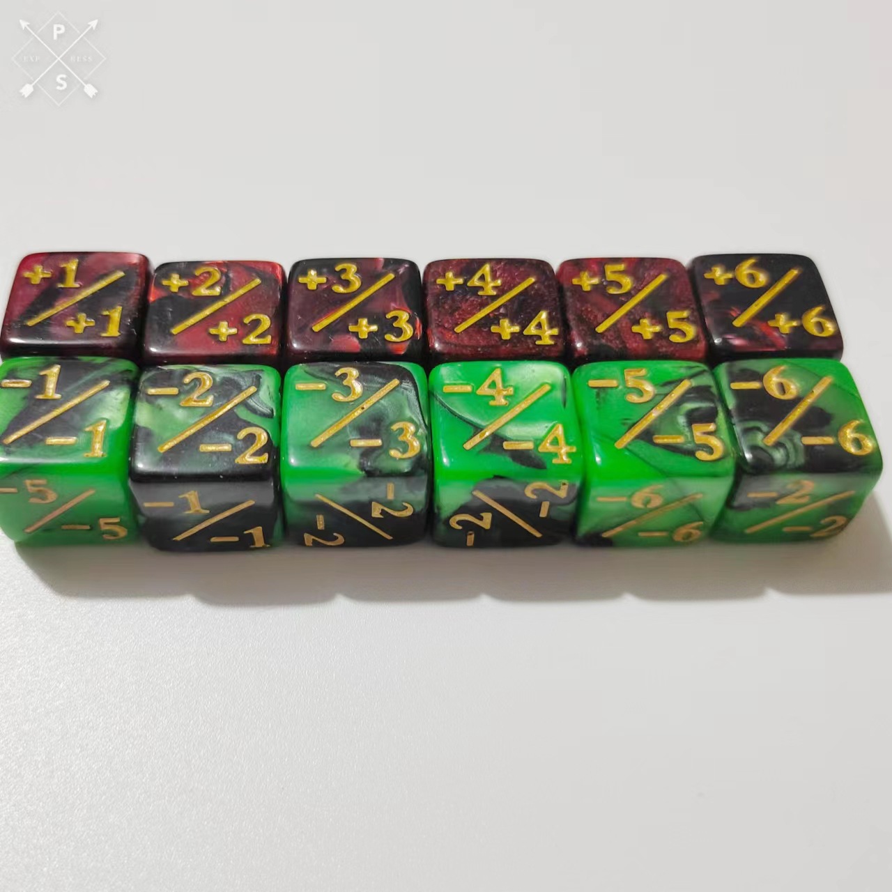 Picture of 16mm right angle two-color plus and minus number arithmetic dice color sieve throw