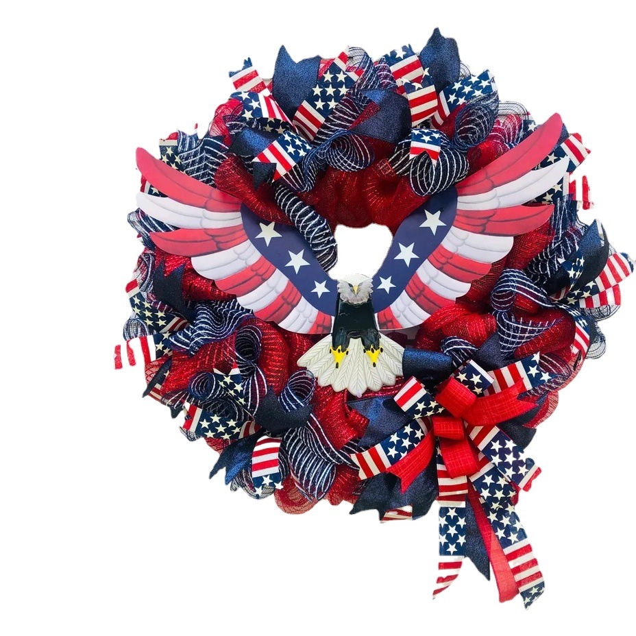 Picture of Cross-Border American Independence Day Eagle Wreath Home Front Door Decoration Wreath Hanging Ornament