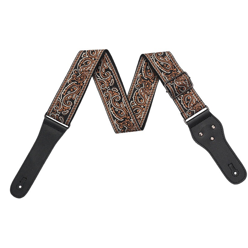 Jacquard guitar strap embroidered acoustic acoustic guitar shoulder strap electric guitar strap with non-slip buckle pick