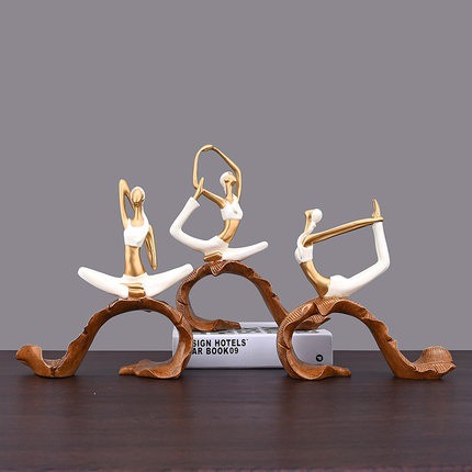 Picture of Cute styling Yoga Girl Fitness window miniature scene ornaments desktop ins girl room decoration wholesale