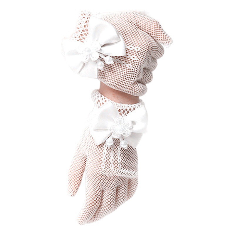 Picture of Bride Wedding Girl Gloves Lace Short Finger Gloves Children Wedding Decorative Dress Children Gloves Wholesale