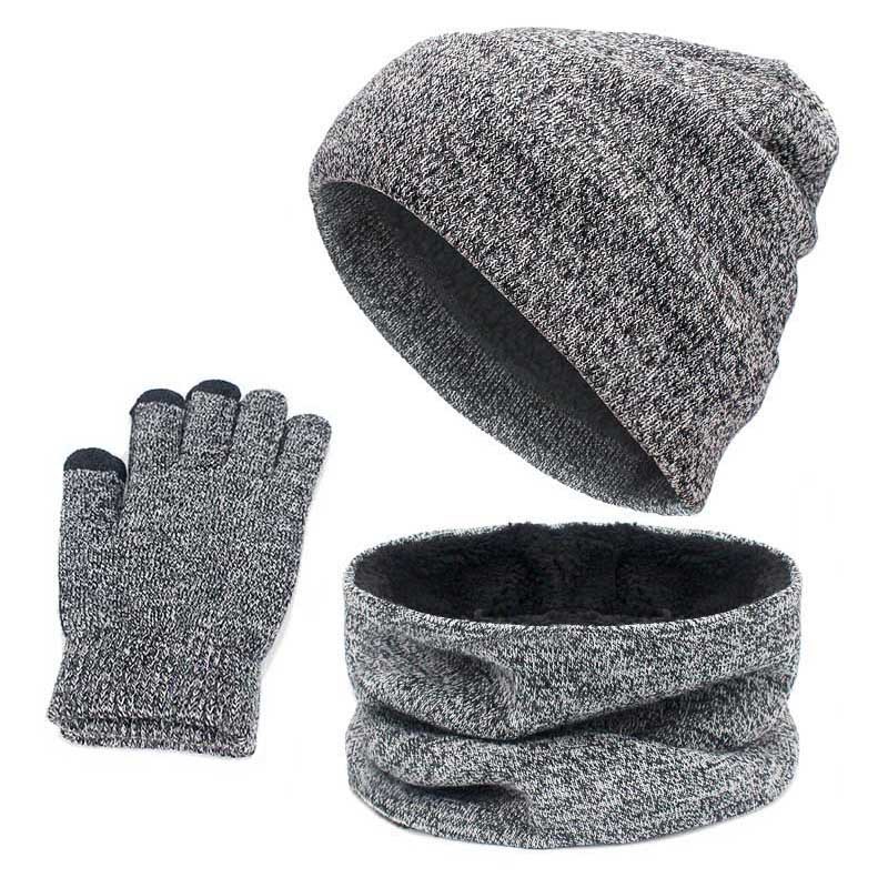 Picture of Foreign Trade Cross-Border Velvet Three-Piece Set Aliexpress Amazon Ebay Warm Suit Winter Hat Scarf Touch Screen Gloves