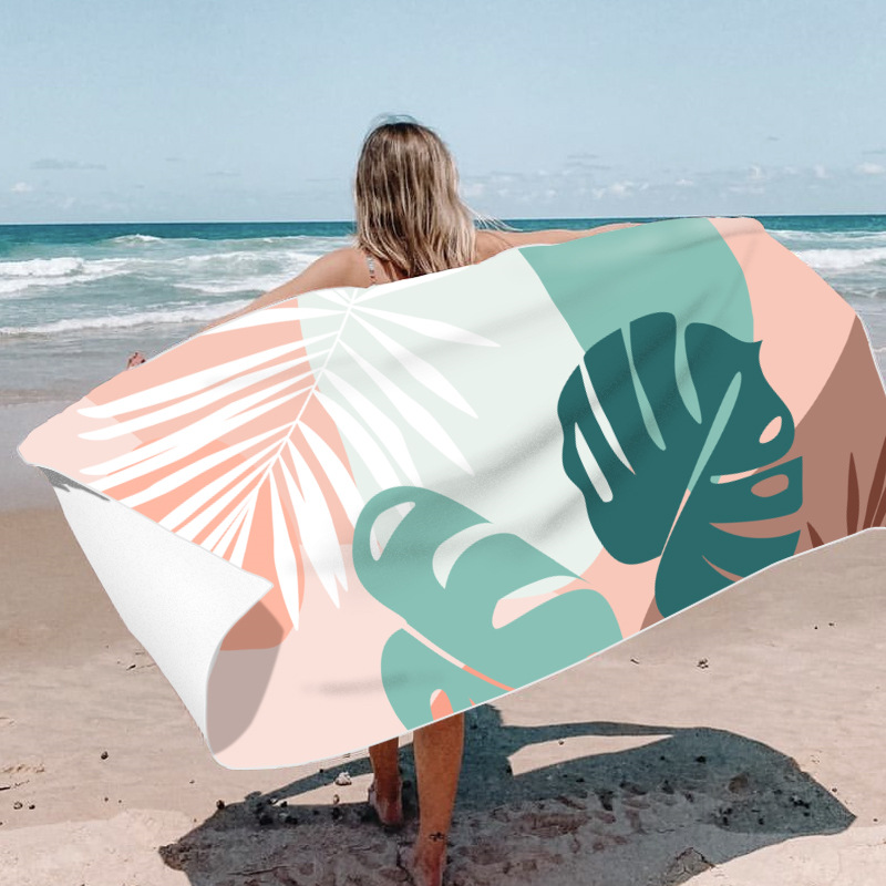 Picture of New Cross-Border Amazon European and American Double-Sided Velvet Quick-Drying Bath Towel Customizable Printed Towel Beach Swimming Beach Towel