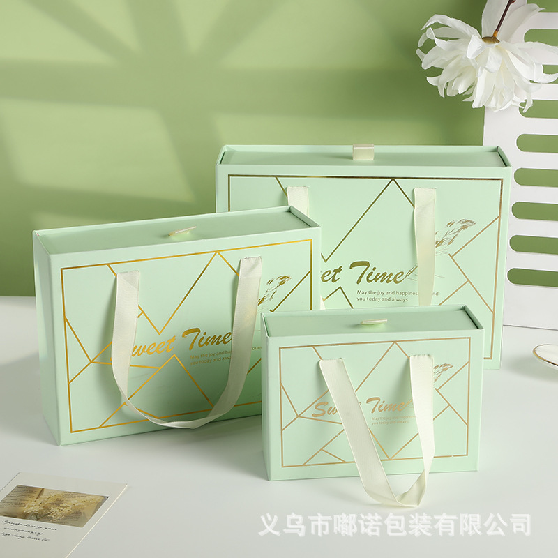 New Korean Style Square Portable Drawer Scarf Cosmetics Gift Box Candy Flowers Underwear Hand Gift Packaging Box