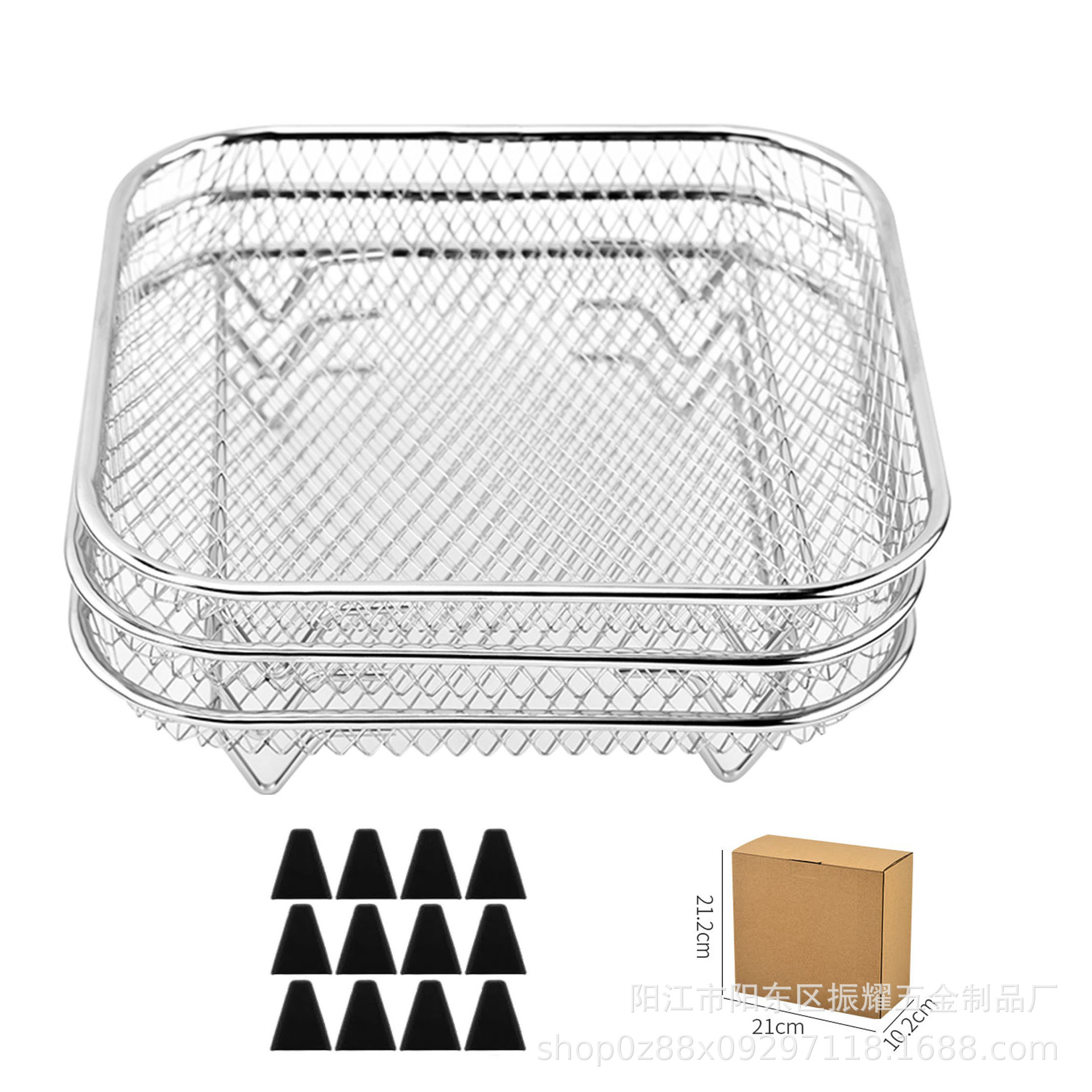 Picture of Multifunctional Air Fryer 304 Stainless Steel Edging Process Accessories Grill Steam Rack Multi-Layer Universal Kitchen Utensils