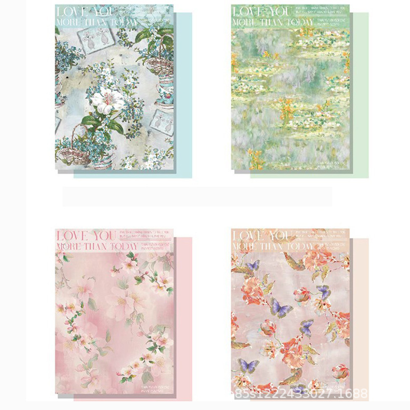 Zhuo Xian Flower Material Give Her Oil Painting Wrap Flower Paper 520 Valentine's Day Kraft Paper Flower Art Material Flower Wrapping Paper