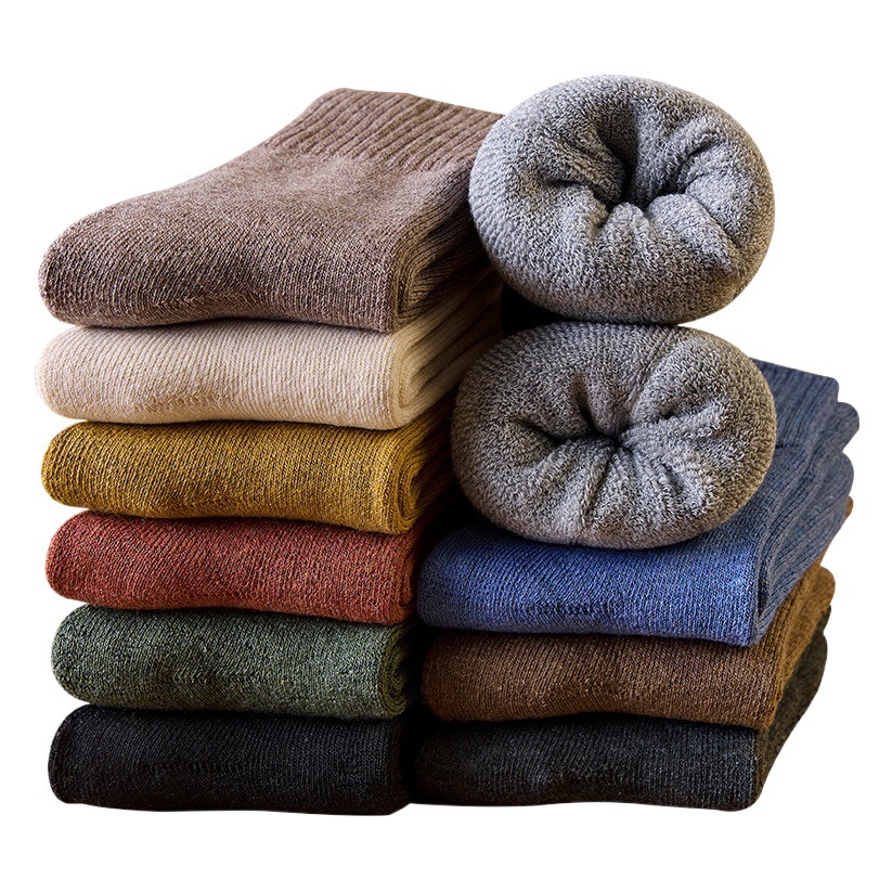 Socks for Women Winter Thickened Warm Terry Socks Women's Solid Color Mid-Calf Socks Floor Socks Towel Socks Wholesale