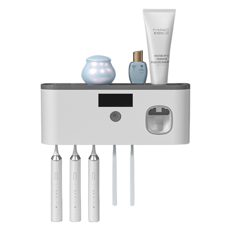 Simple Fashion Intelligent Disinfection Toothbrush Holder Bathroom Toothbrush Storage Rack Wall Hanging UV Toothbrush Cup Holder Toilet