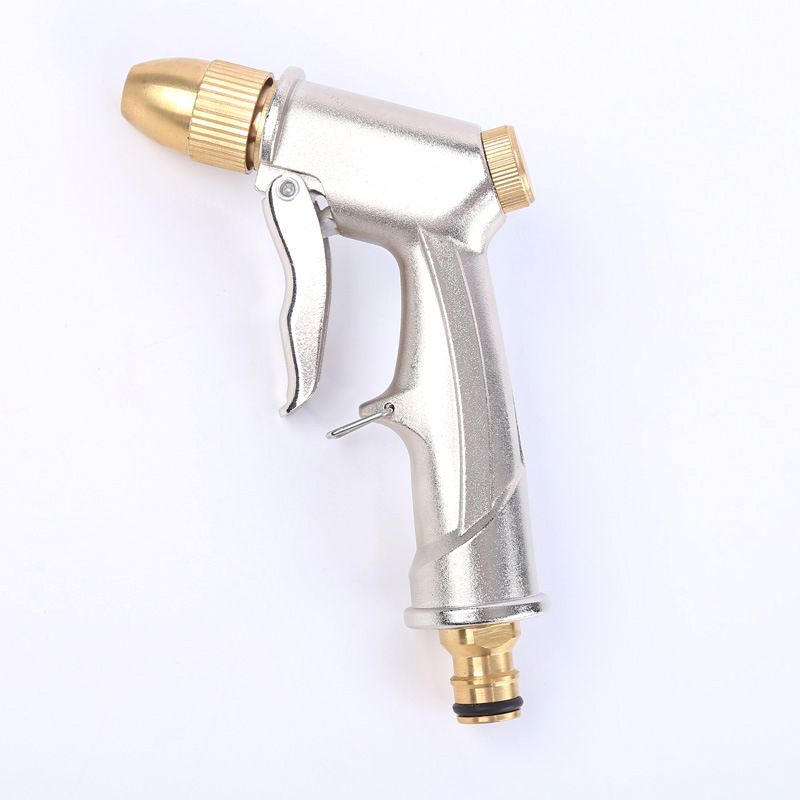 Picture of Factory Supply Household High Pressure Car Washing Water Gun Garden Watering Tools Copper Plated Aluminum Alloy Frosted Electroplated Water Gun Head