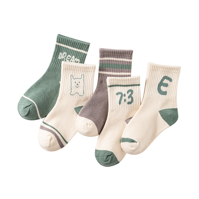Picture of New Autumn Children's Socks Mid-tube Socks Boys 6-12 Years Old Cotton Socks Children's Socks Girls Baby Socks Spring and Autumn