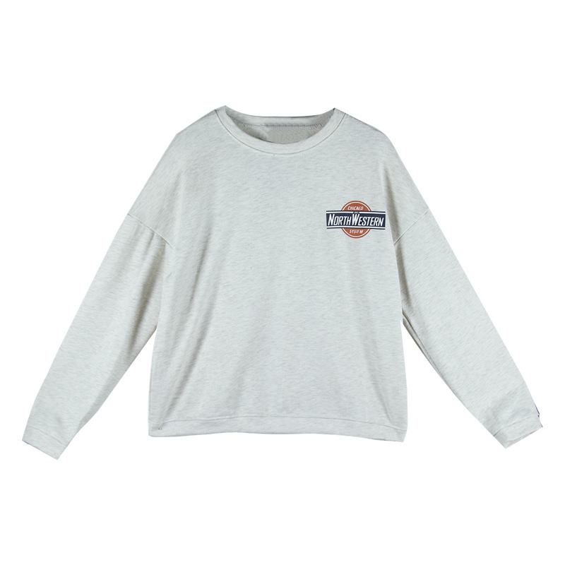 Picture of Letter Printed Long-Sleeved Thin Sweatshirt Jacket 2023 New Autum Women's Loose Mid-Length Pullover Top Trendy