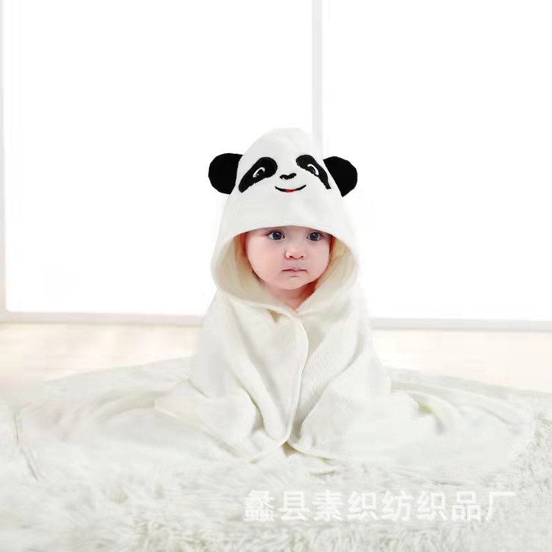 Picture of Cartoon Baby's Cloak Mother and Baby's Bag Coral Fleece Soft Bath Hooded Baby's Hold for Cross-border