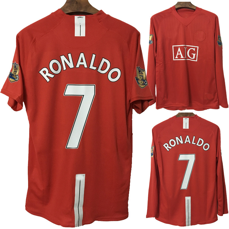 0708 England C League Man L Retro Jersey No.7 Ronaldo No.10 Rooney No.11 Giggs Long Sleeve Football Clothes