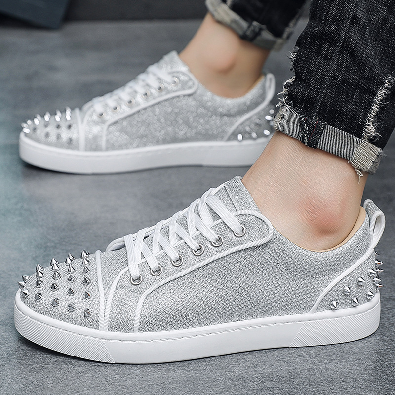 Picture of 2025 Autumn New Men's Shoes, Fashionable Casual Shoes, Personalized Studed Trendy Shoes, Spirited Young Men's Sneakers, Youth Flats