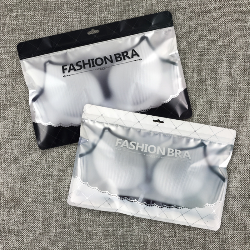 Spot Bra Packaging Bag Boutique Transparent Matte Self-sealing Underwear Zipper Bag Bra Clothing Self-sealing Bag