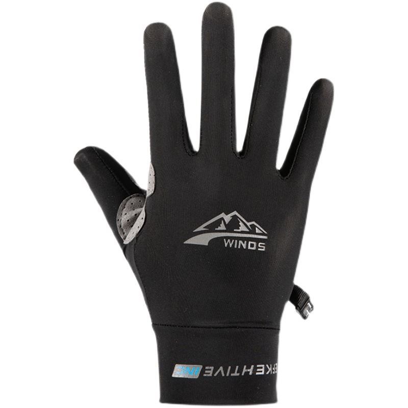 Picture of Ice Silk Gloves for Men and Women in Summer, Breathable, Quick-Drying, Thin, Outdoor Cycling, Driving, Non-Slip, Sun Protection, Fishing Sports Two Fingers