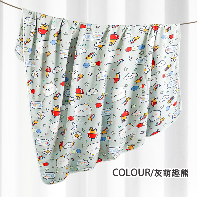 Picture of Summer Cotton Silk Artificial Cotton Double Layer Thin Quilt Cotton Silk Baby Blanket Baby Summer Household Sheds Children's Summer Cool Quilt