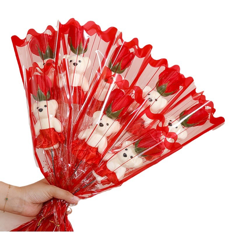 Picture of Valentine's Day to Send Teachers to School Season Gift Simulation Bear Soap Flower Rose Bouquet to Send Girlfriend to Push Gift
