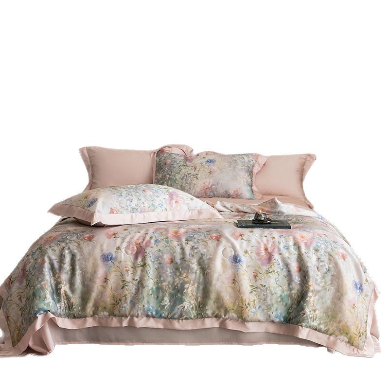 Picture of Light Luxury 100 Lyocell Tencel Summer Cool Quilt Four-Piece Set Air Conditioned Quilt Summer Quilt Advanced Sense Class A Maternal and Infant Quilt