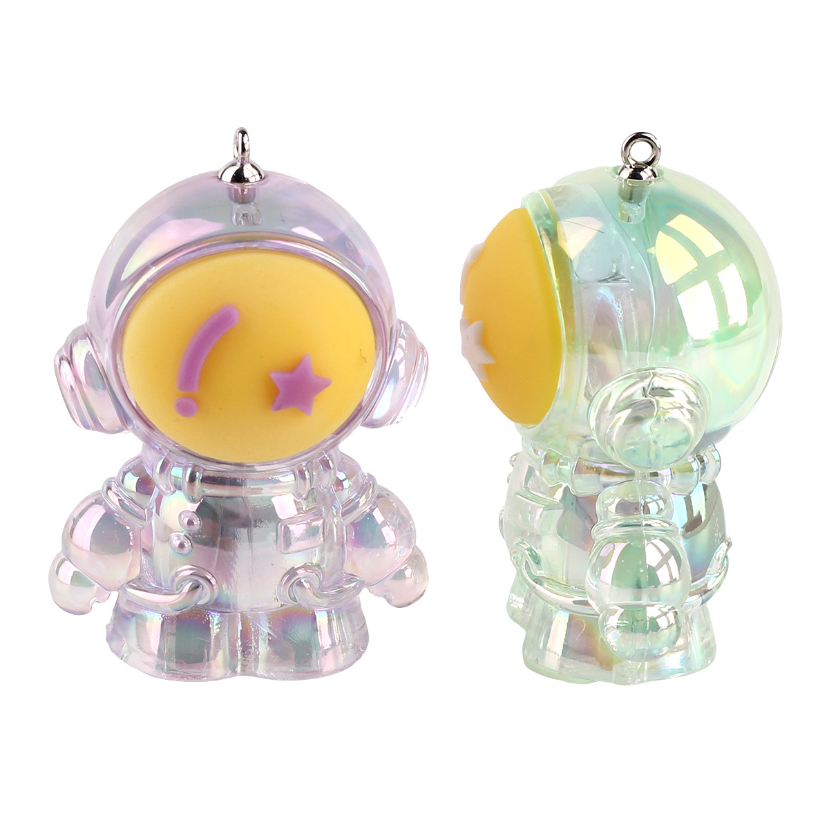 Picture of Electroplating colorful cartoon cute astronaut pencil sharpener pendant DIY astronaut key chain stationery accessories
