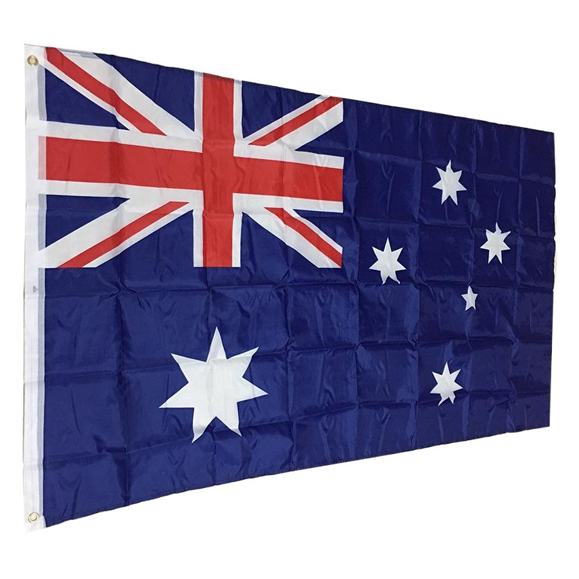 Cross-Border Supply Factory Wholesale Australian Flag 90*150cm Polyester Cloth Screen Printing No. 4 Australian Flag