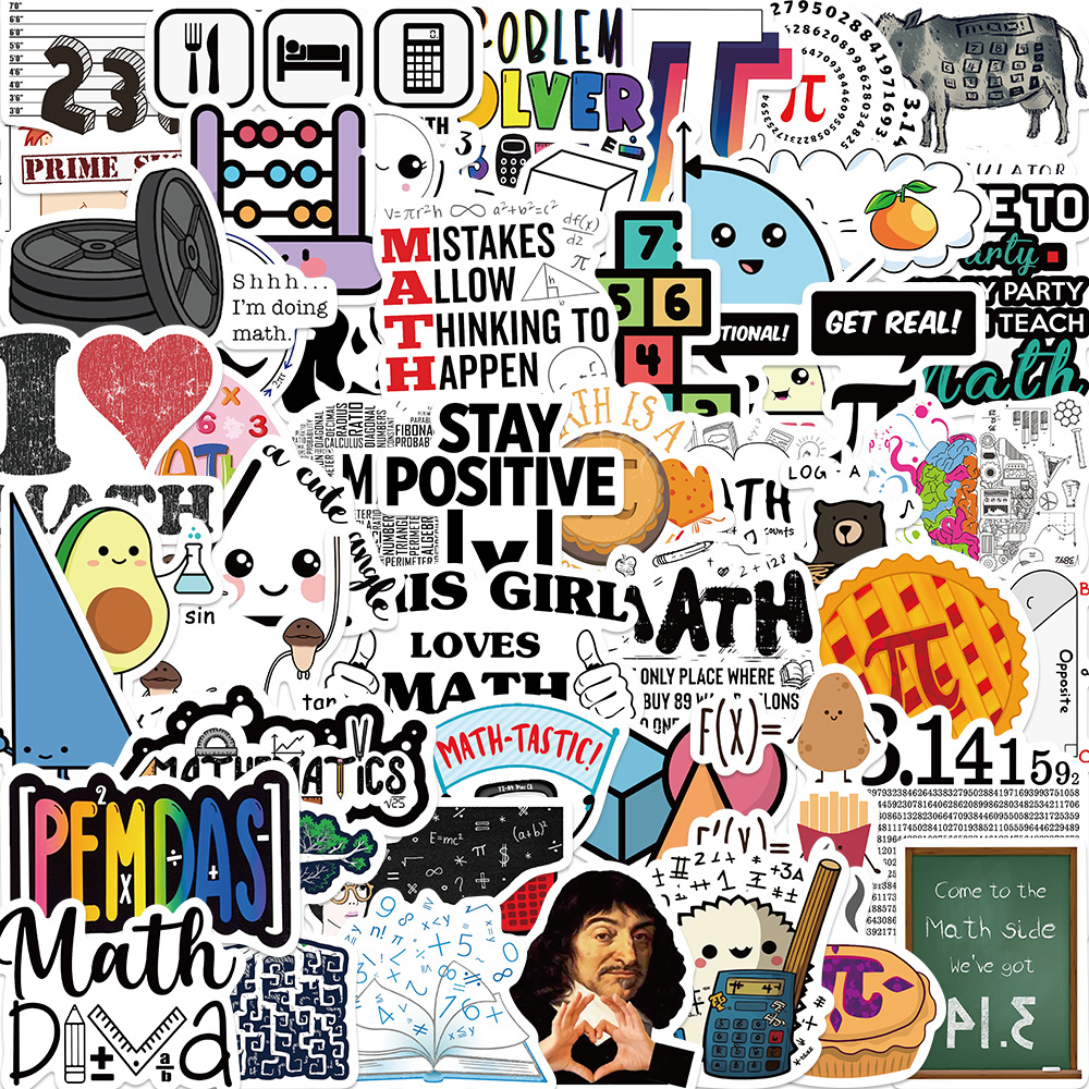 50 pieces of mathematical formula graffiti stickers decorative guitar luggage waterproof students can wholesale DIY production stickers