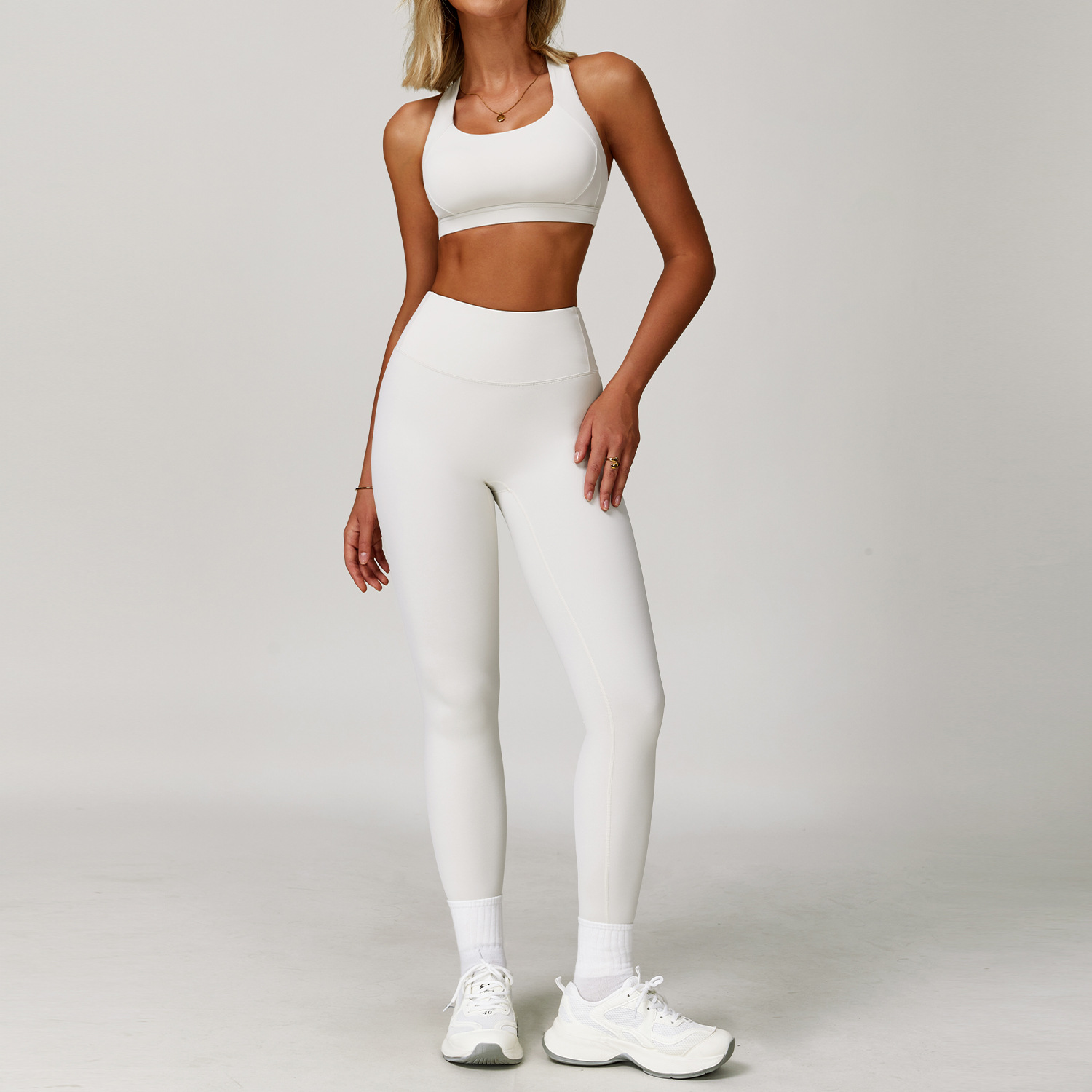 Picture of Spring Naked Sense Quick-drying Yoga Suit Women's Professional Gym Training Morning Run Sports Fitness Suit 8047