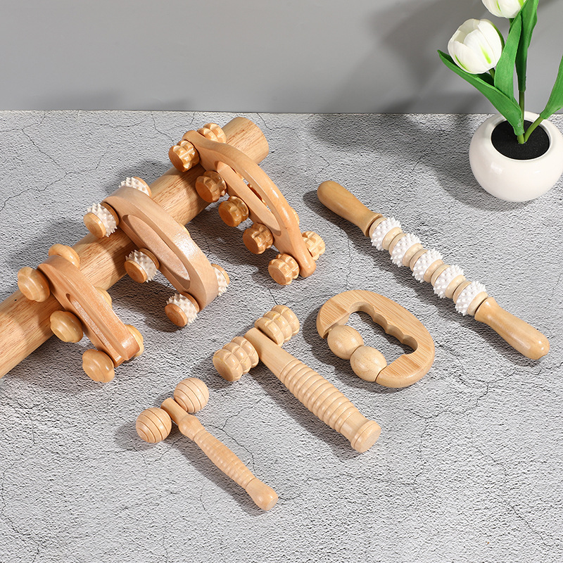 Picture of Wooden Massager suit Mother's Day Gift Handheld Labor-saving Convenient Simple and Practical Meridian Massage Artifact