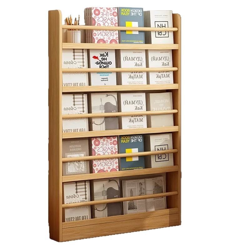 Picture of Behind the door, storage shelf, solid wood bookshelf, home bedroom shelf, wall-to-ceiling multi-layer storage wall-mounted children's bookcase