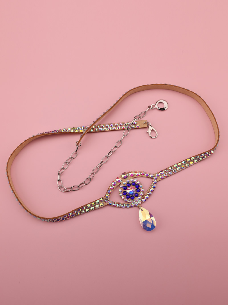 Belly Dance Waist Chain Oriental Dance Rhinestone Waist Turkey Devil's Eye Dance Chain Accessories Female YL061