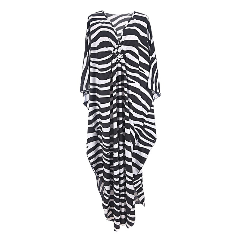 New Beach Long Dress Loose Large Size Seaside Holiday Sun Protection Robe Bikini Blouse Swimwear Women