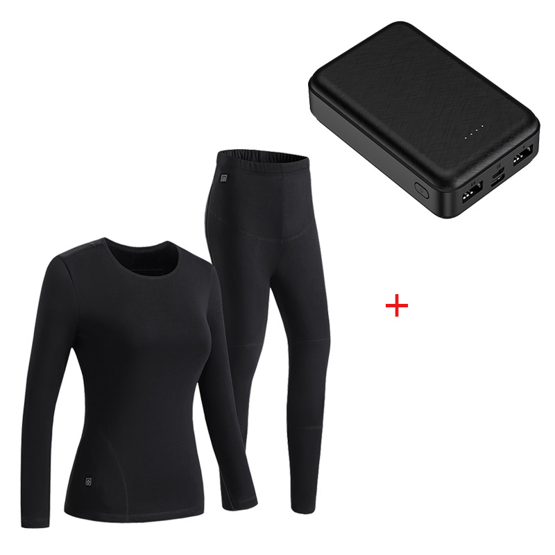 Picture of Cotton fleece-lined USB Men's Thermal Underwear suit Winter 11 Zone Cold-proof Couple Smart Charging Heating Underwear