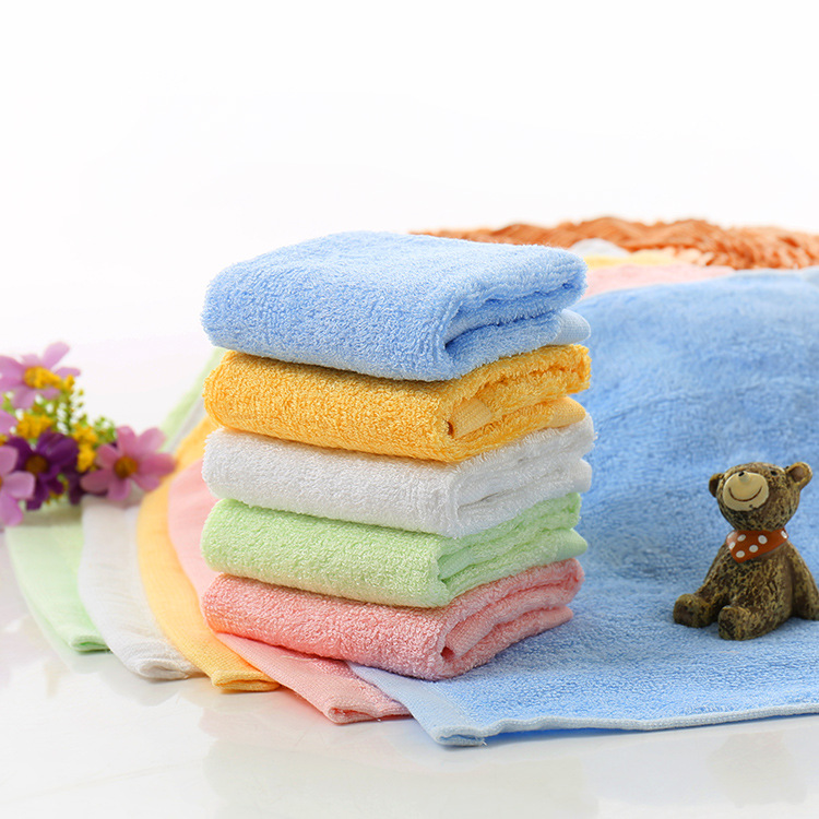 Picture of Bamboo fiber white square towel kindergarten small square towel wash children's handkerchief small handkerchief handkerchief absorbent small towel wholesale