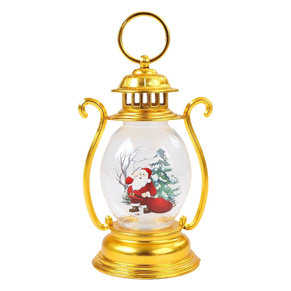 Christmas decorations retro portable small oil lamp LED candle night light cross-border Christmas gift ornaments props