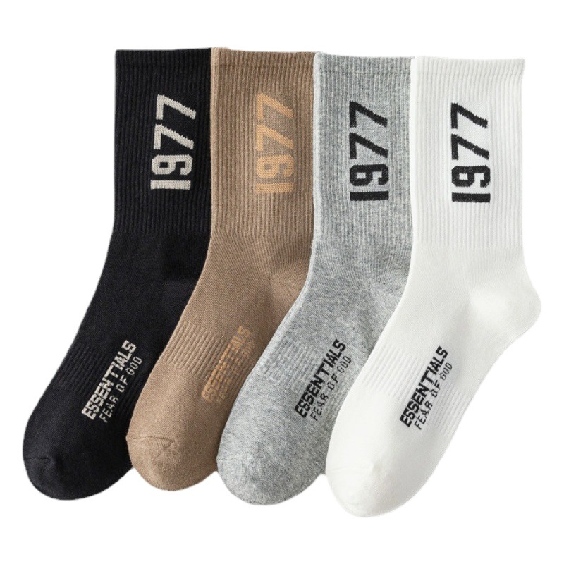 1977 European and American Fashion Brand Hip Hop Fashion Socks for Spring and Summer Personalized Men and Women Letters Cotton Socks Sports Socks Skateboard Casual Socks