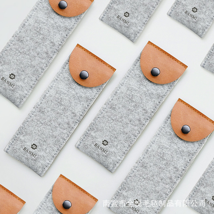 Multifunctional felt pencil case pencil case pencil case stationery bag student supplies small stationery box hand account gift small bag