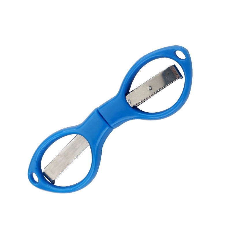 Picture of Stainless steel folding scissors plastic handle/alloy stretch shear travel portable fishing Special 8/eight character scissors wholesale