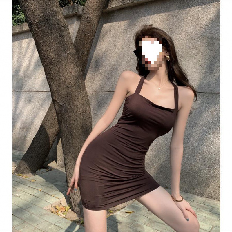 European and American Spice Girls Sexy Neck Hanging Strap Tight Hip Skirt Women's Summer 2022 Skirt