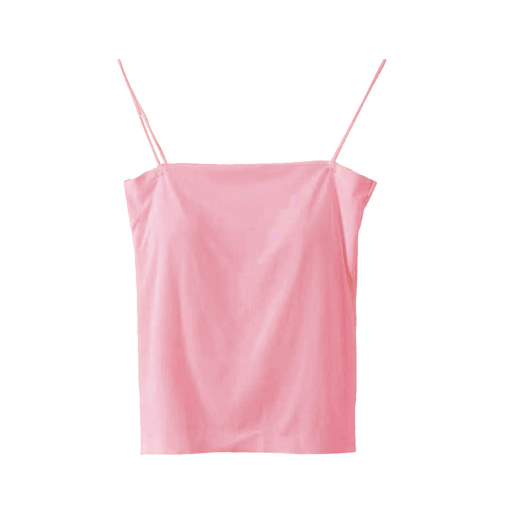 Picture of Solid Color Camisole Women's Summer Outer Wear Top with Fixed Chest Pad No Steel Ring Thin Base Long Thin Tube Top