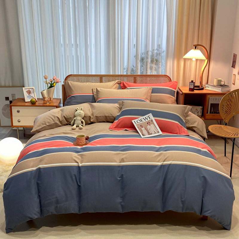 Picture of Cotton brushed duvet cover single piece modern simple single double dormitory thickened quilt cover pure cotton duvet cover single piece
