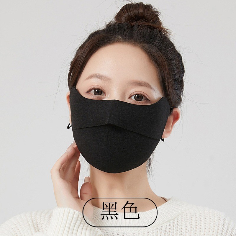 Picture of Sunscreen Mask Women's Anti-ultraviolet Summer Black Sunshade Full Face Mask Ice Silk Thin Breathable Eye Corner Stereo