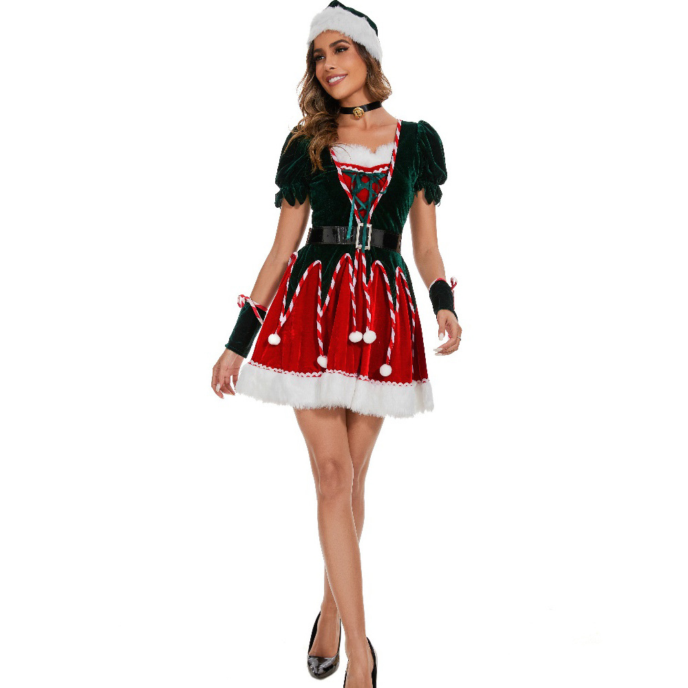 Picture of S-XXL one-piece Christmas dress Christmas clothes stage performance COS Christmas clothes party clothes Christmas clothes