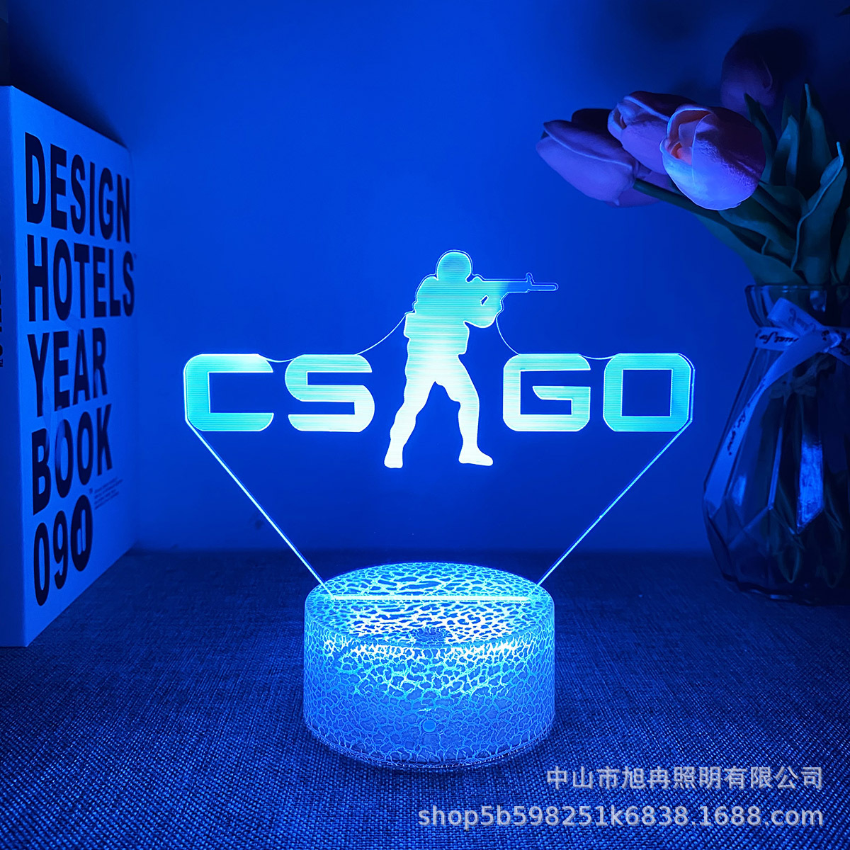 Cross-border 3D night light eating chicken game equipment modeling new painting USB creative atmosphere desk lamp holiday gifts